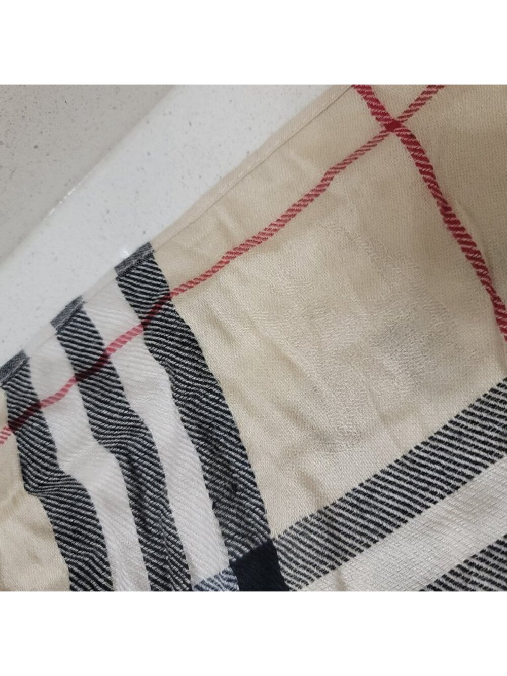 Burberry Cashmere Nova Check Scarf Stole Shawl made in Scotland unisex Brown - Picture 5 of 6